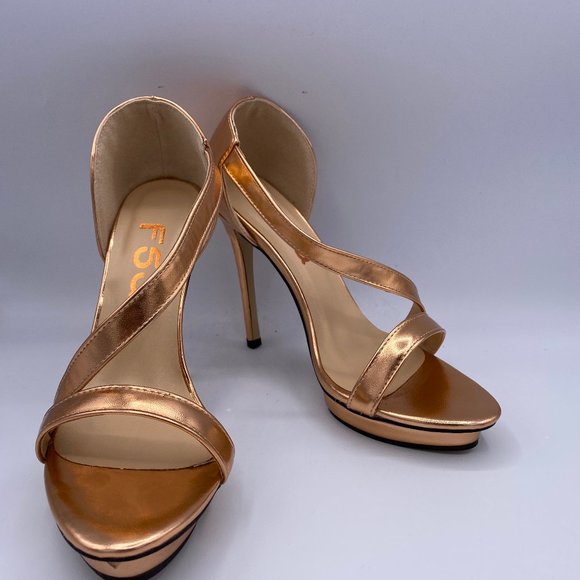 FSJ Shoes Fsj Rose Gold Shoes Open Toe Stiletto Heels Sandal Poshmark